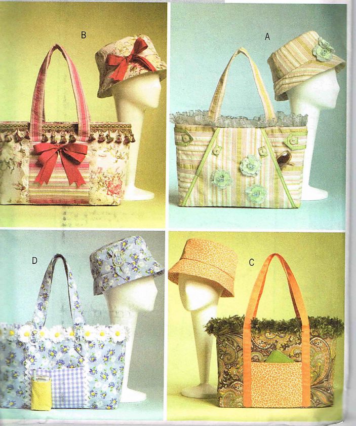 Cute Womens PURSES BAGS HATS Pattern Hats are in 3 sizes ~~ Uncut 