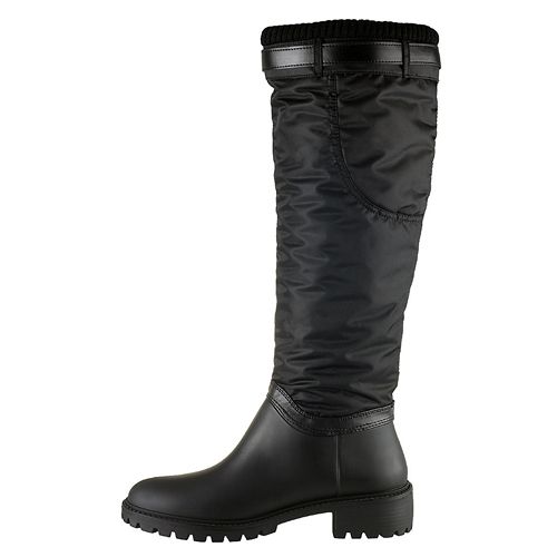 DKNY Womens Winter Boots Cascade Black Canvas and Rubber 23312001 