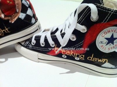 The Twilight On Black Converse Shoes Hand Painted CO31  