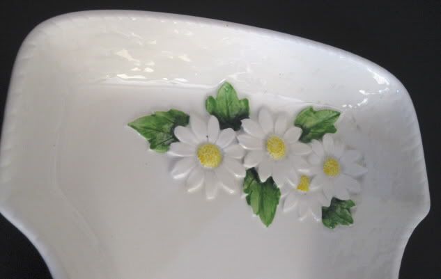 Shafford Ceramic Daisy Basket Serving Tray w/ Handle Vintage  