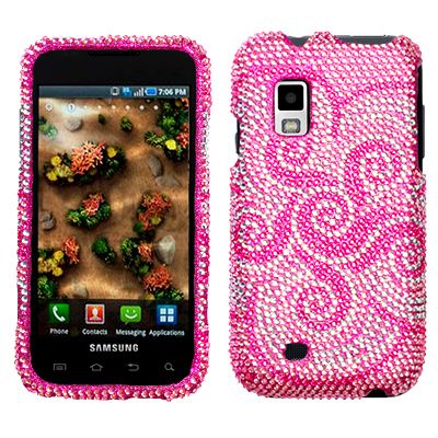 BLING Diamante Hard Phone Cover Case FOR Samsung MESMERIZE i500 Flower 