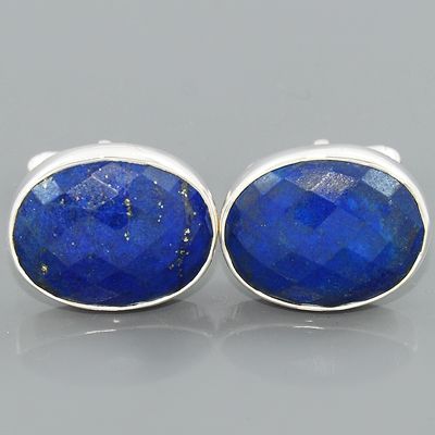   Lazuli Gemstone 925 Sterling Silver Cufflinks Mens Jewelry New  