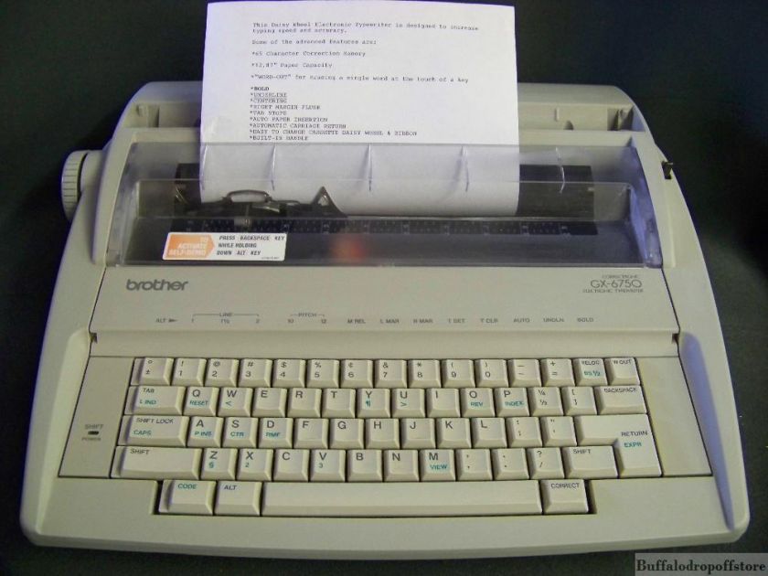 Brother GX 6750 Daisy Wheel Electronic Typewriter  