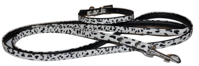 ZEBRA DOG COLLAR & LEASH SET SIZE SMALL 15  