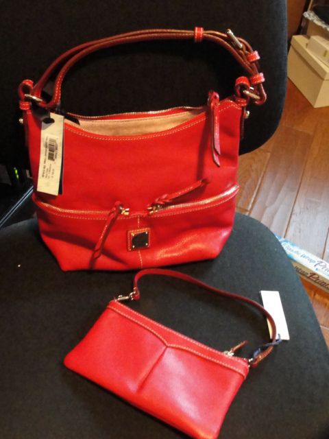 NWT $255 Dooney & Bourke Handbag & Wristlet RED  