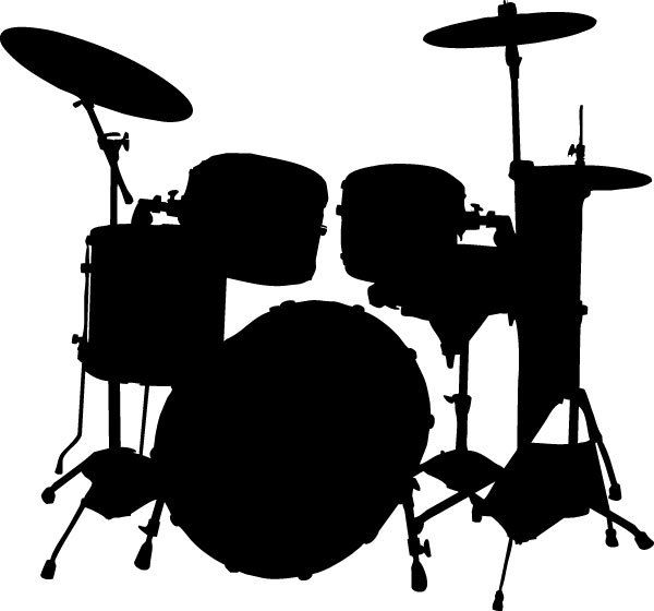 Drum Kit Silhouette Vinyl Sticker Decal Music Car  