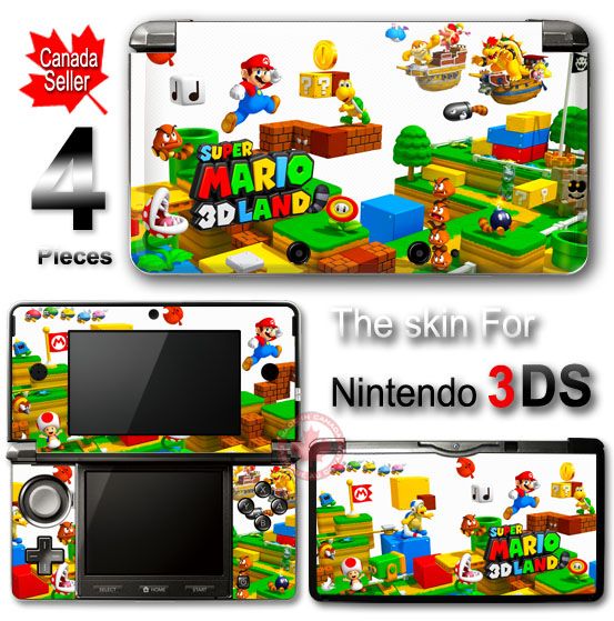 Super Mario 3D Land DECAL SKIN VINYL STICKER COVER for Nintendo 3DS 