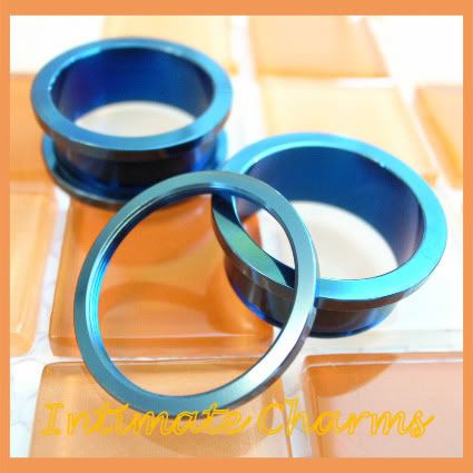 20mm Blue Steel Screw Flesh Tunnels Ear Plug 1036  