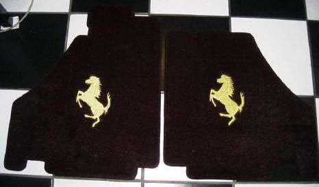 FERRARI F 430 360 FLOOR MAT SET, CARBON FIBER BORDER  