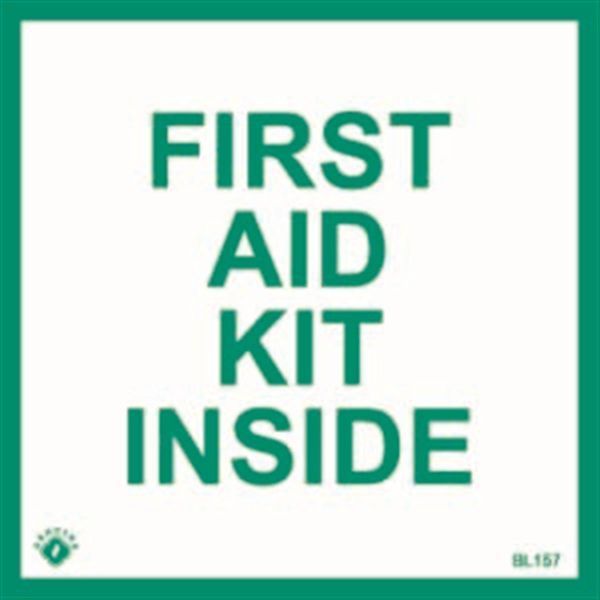 First Aid Kit Sign Self Adhesive Vinyl 4 x 4  