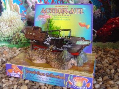 NEW ACTION AIR SUNKEN SHIP FISH TANK ORNAMENT DECOR OJ3  