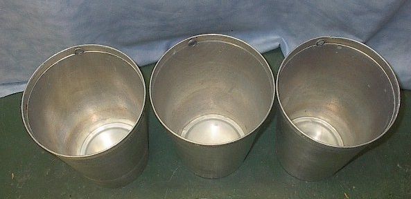   Maple Syrup 3 Aluminum Sap Buckets ORIGINAL OLD Great Flowering DECOR