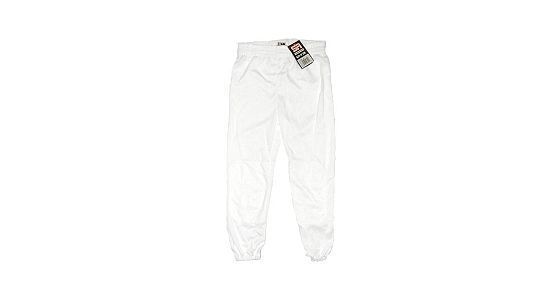   ELASTIC WAISTBAND PULLUP BASEBALL PANTS   WHITE SZ L   NEW  