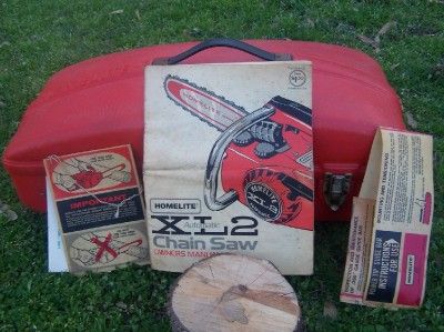 Vintage Homelite XL2 Automatic Limbing Chainsaw 12 Case Manual Runs 