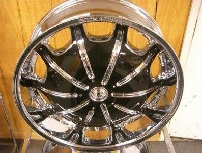 24 INCH RIMS AND TIRES WHEELS ROCKSTAR CHROME 557 PKG  