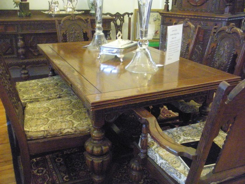 Fabulous Jacobean Antique Dining Room Suite c.1880s  