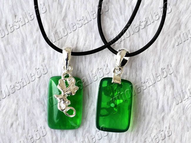 FREE 30pcs square imitate jade pendant cord necklace  