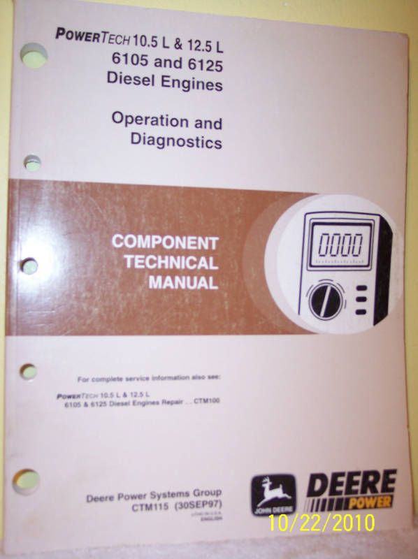 John Deere 6105 6125 Diesel Engine Technical Manual jd  