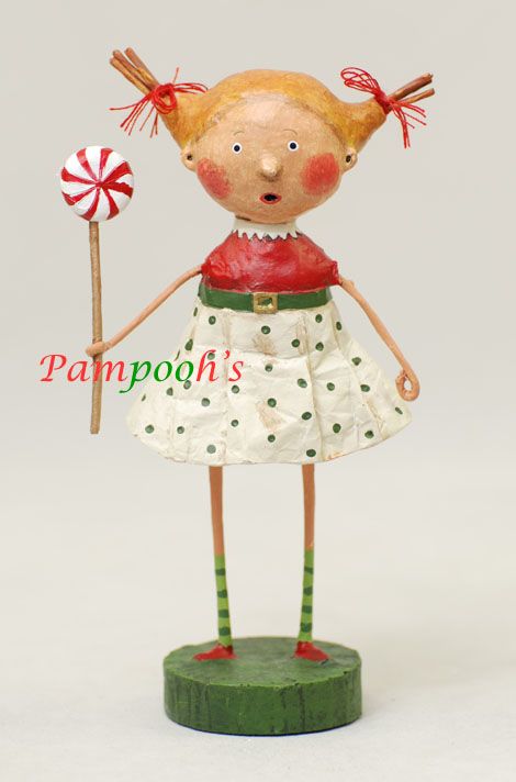 Lori Mitchell Peppermint Patti Christmas Folk Art Figurine  