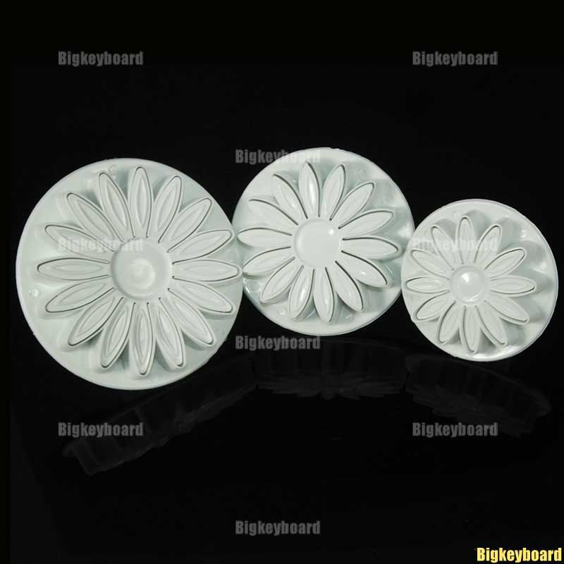 3x sunflower flower cake decorating cutter fondant sugarcraft plunger 