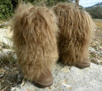   II EXOTIC Lamb FUR Winter Sheepskin Mukluk Boots Birch NEW  