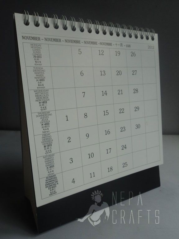 Annapurna Table Calendar 2012 Medium Size NEPAL 7.5  