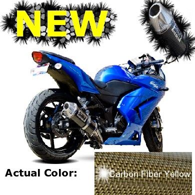 HMF CF Yellow Exhaust Muffler Kawasaki Ninja 250R 250  