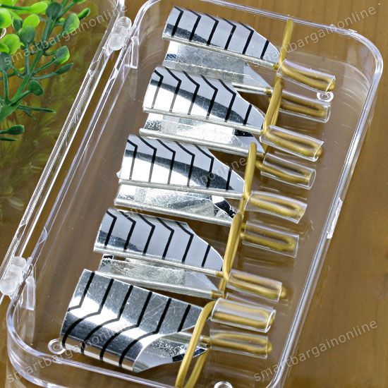 10PC Nail Art Reusable UV Gel Acrylic French Tip Extension Guide Form 