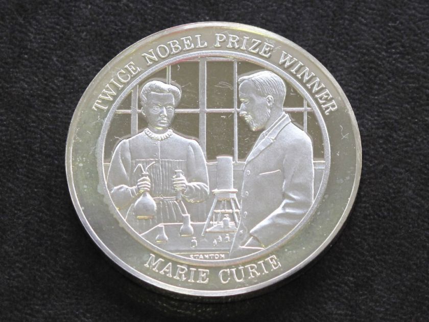 MARIE CURIE SILVER ART MEDAL HISTORY OF MEDICINE A8443  