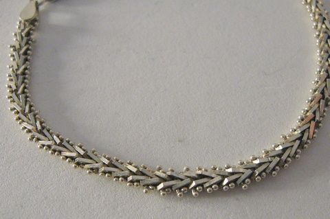   Brutalist STERLING Chain Link Bracelet Mexican Silver 7 3/4  