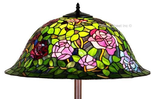 New Rosebush Tiffany Sty Stained Glass Floor Lamp 63  