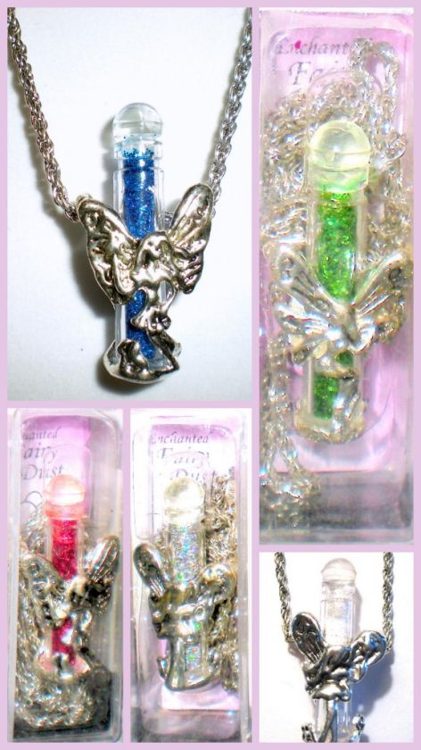   * Enchanted Fairy Dust Vial Necklace * U Choose Glitter Color  