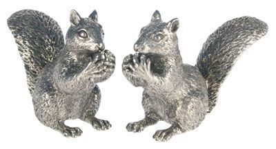 Pewter Squirrel Salt and Pepper Shakers  