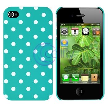 Blue/White Dot Hard Case+Privacy Filter Screen Protector For Apple 