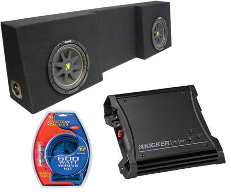 KICKER DUAL 12 REGULAR CAB TRUCK C12 ENCLOSURE BOX ZX400.1 AMP 