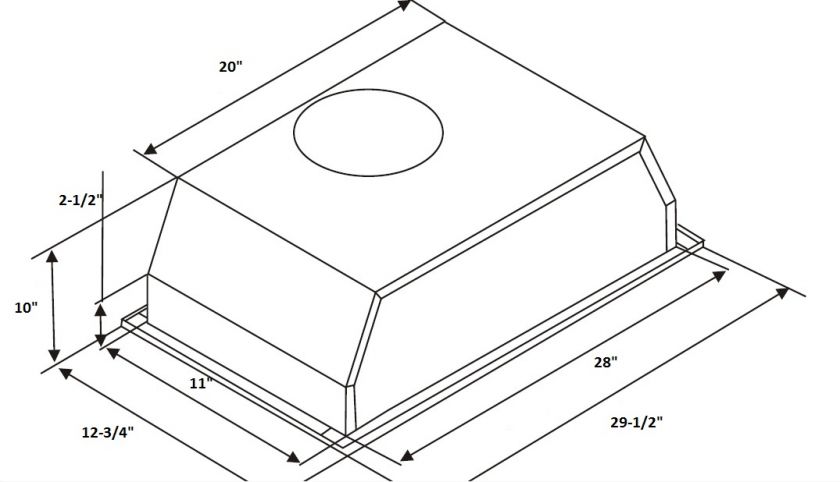 30 STAINLESS STEEL UNDERCABINET/INSERT RANGE HOOD, FAN  