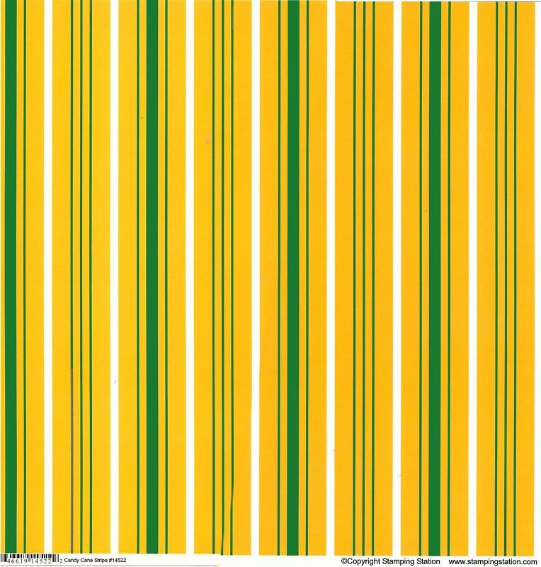 Green Gold and White Candy Cane Stripe Scrapbook Paper  