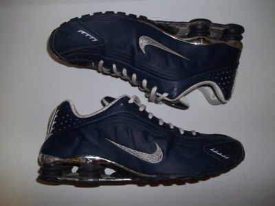 Nike Shox R4 Navy Blue & Silver 2005 TL NZ Free Running Shoes Mens 