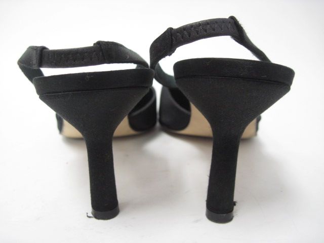 VERA WANG Black Satin Slingbacks Pumps Sz 9 IN BOX $320  