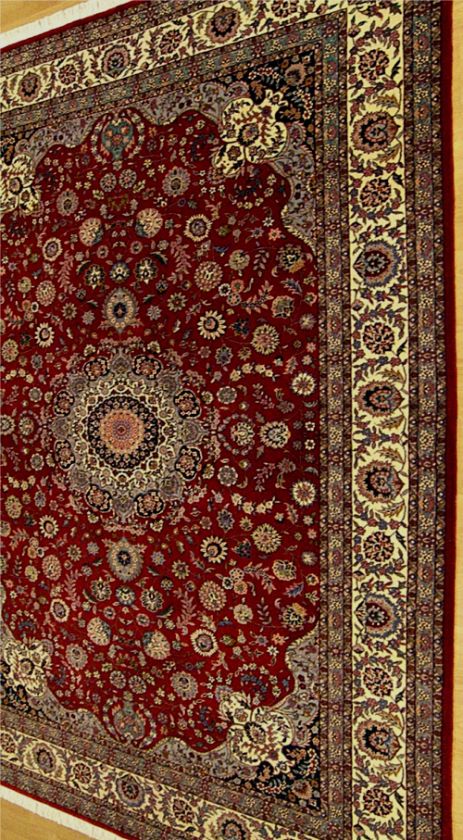 6x9 Handmade Wool / Silk Very Fine Persian Isfahan Rug  