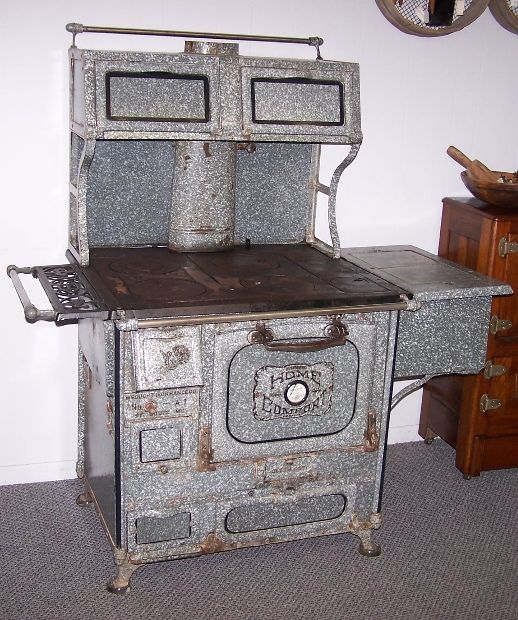 Antique Home Comfort Gray Granite Cook Stove Works Nice  