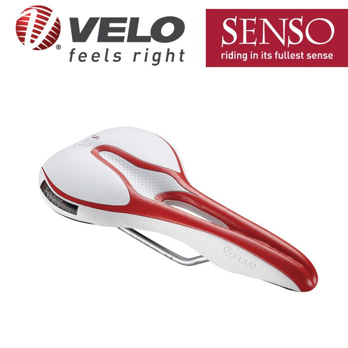 Velo senso bicycle bike saddle seat S1322 white red  