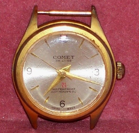 Vintage Comet Mens Watch, Swiss, Waterproof, no band.  