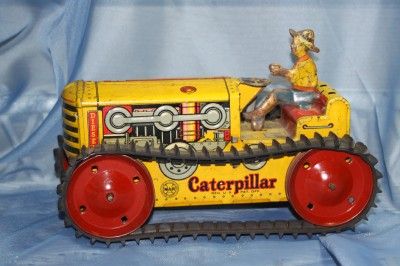 Vintage Marx Tin Tractor Wind Up TOY Caterpillar DOES WORK  