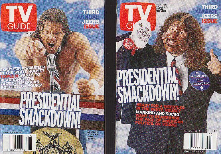 LOT SET WWE WWF TV GUIDES HHH MICK FOLEY ROCK CHYNA  