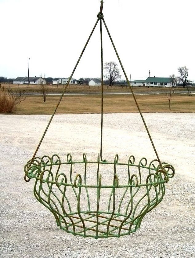   Iron Garden Hanging Basket Planter for Trailing Flowers & Vines  